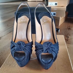 Christian Louboutin Miss Benin raw jean  size 37.5